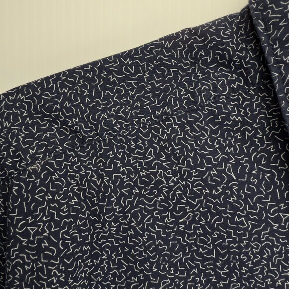 Hugo Boss Lukas Regular Fit Long Sleeves Abstract Print Navy Blue Shirt Size M - Picture 5 of 12